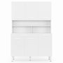 Voir la diapositive 3 : ID MARKET Buffet de cuisine 120 CM CINA 6 portes + tiroir blanc et blanc brillant