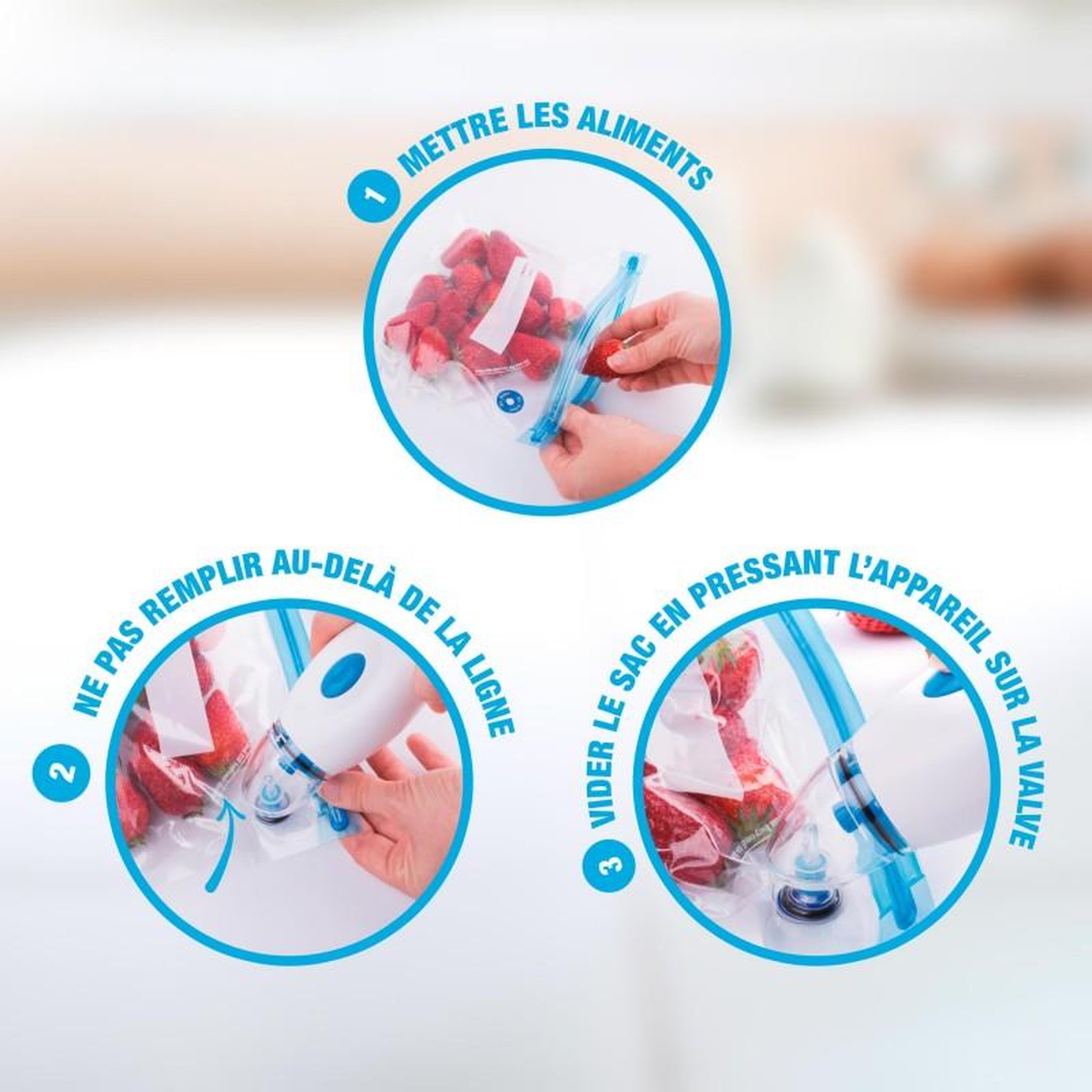 Voir la diapositive 3 : Noon Machine Sous Vide Avec 5 Sacs Réutilisables Sealy Conservair