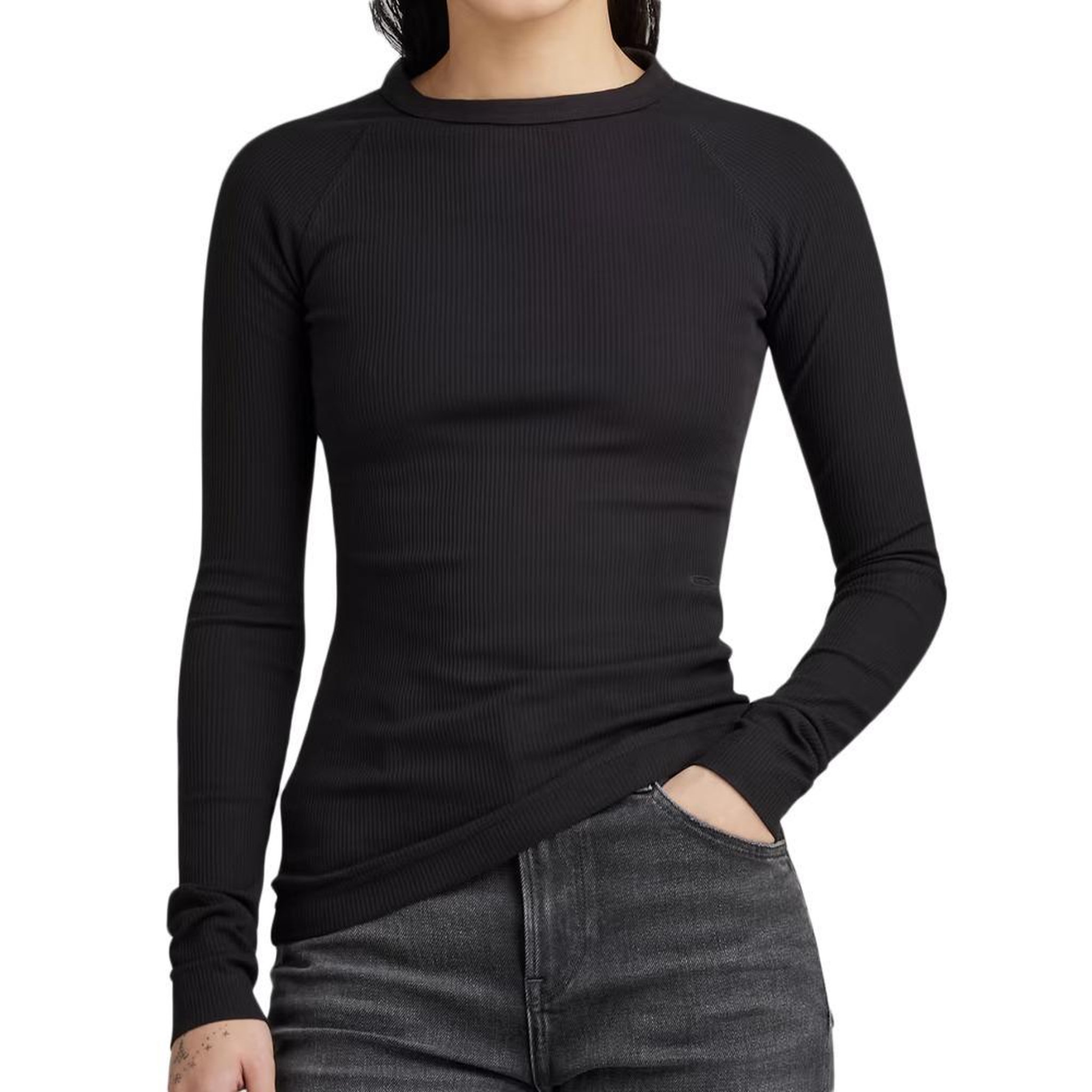 G-Star Raw T shirt Manches Longues  G Star Femme D23343. Coloris disponibles : Noir