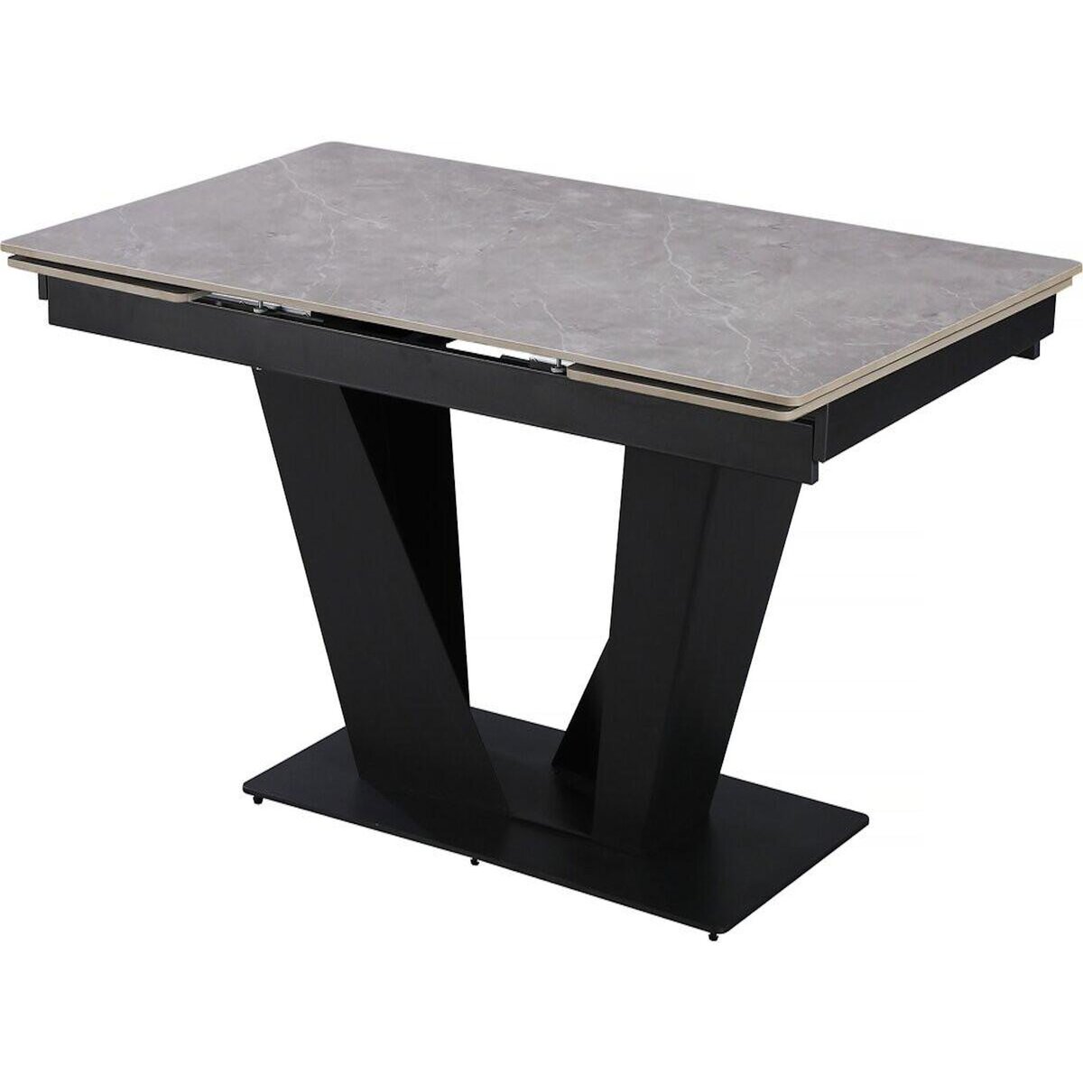 Habitat et Jardin Table à manger extensible en céramique - 160/240 cm - 6 à 10 personnes  Nova  - Gris marbré