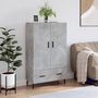 Voir la diapositive 1 : VIDAXL Buffet haut gris beton 69,5x31x115 cm bois d'ingenierie