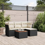 Voir la diapositive 1 : VIDAXL Salon de jardin 5 pcs avec coussins noir resine tressee