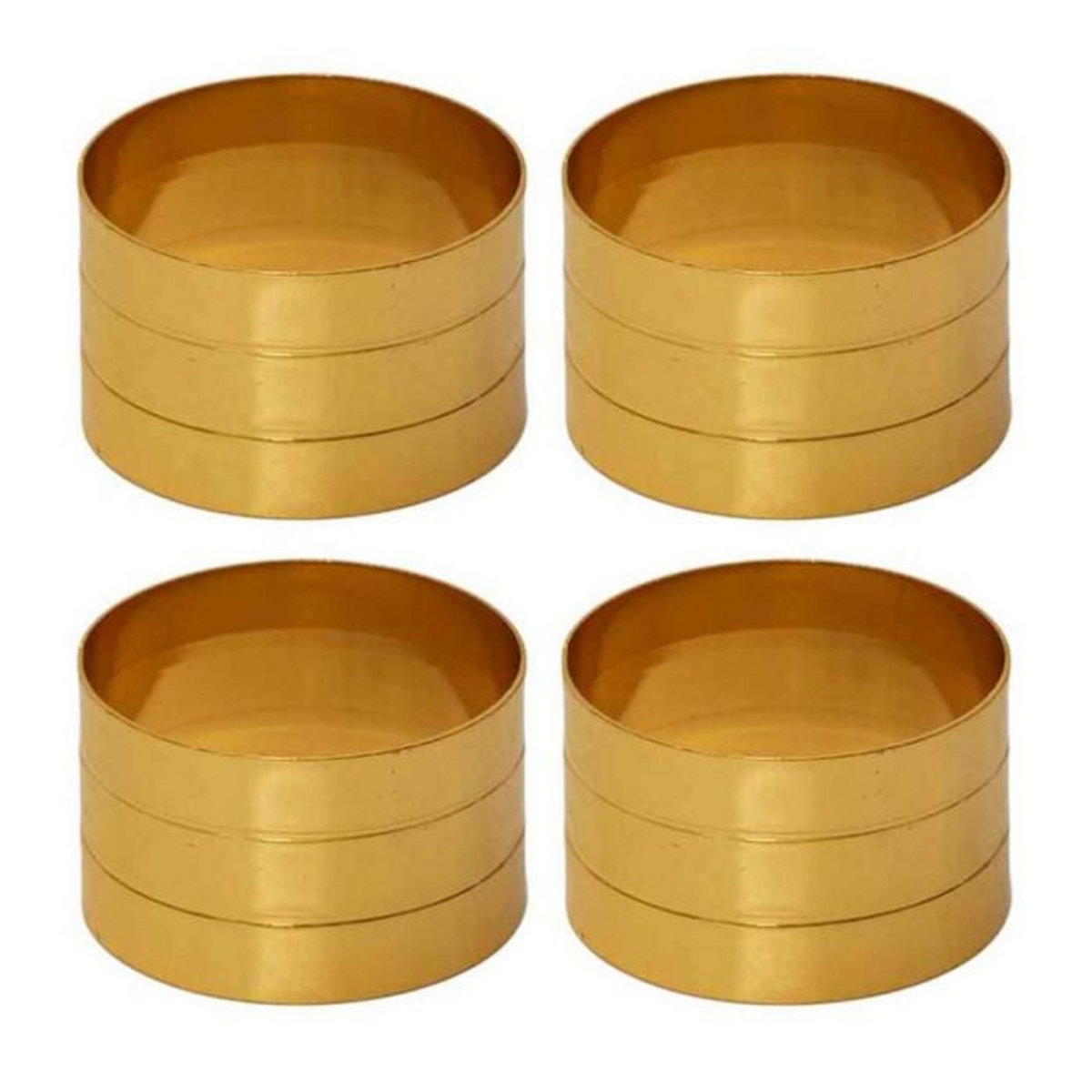 Paris Prix Lot de 4 Ronds de Serviettes  Royal  11cm Or