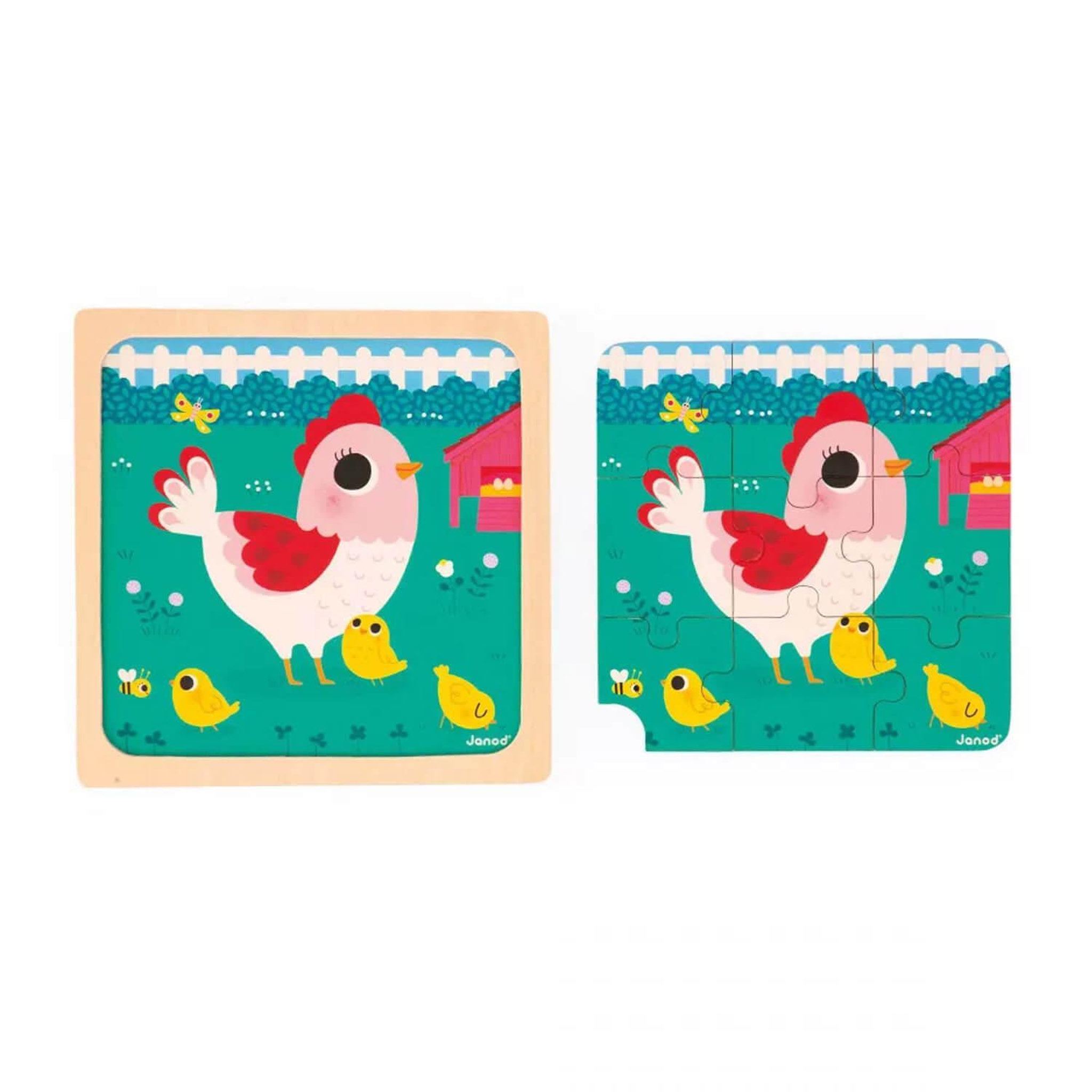 Voir la diapositive 3 : Juratoys-Janod Puzzle Poulette Henriette