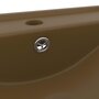 VIDAXL Lavabo avec trou de robinet Creme mat 60x46 cm Ceramique