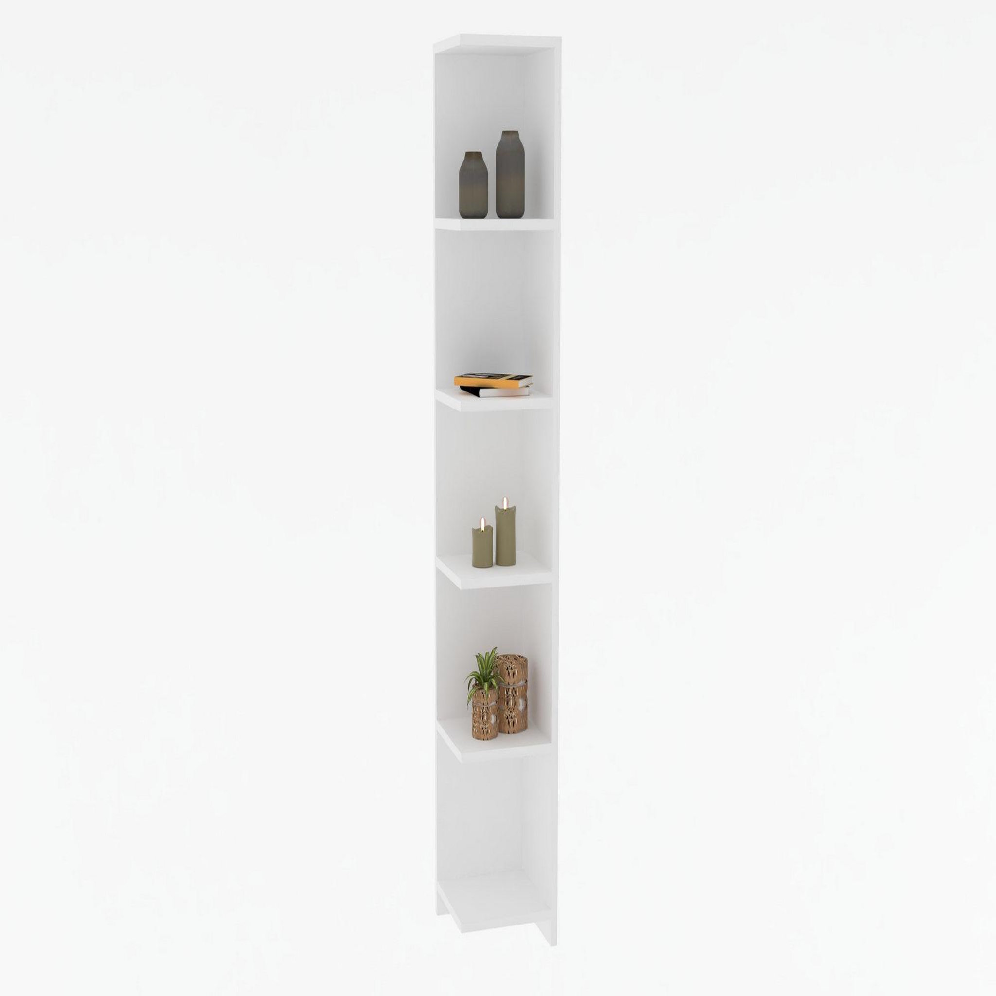 Voir la diapositive 3 : Habitat et Jardin Bibliothèque en bois  Ravella  - 25 x 25 x 160 cm - Blanc