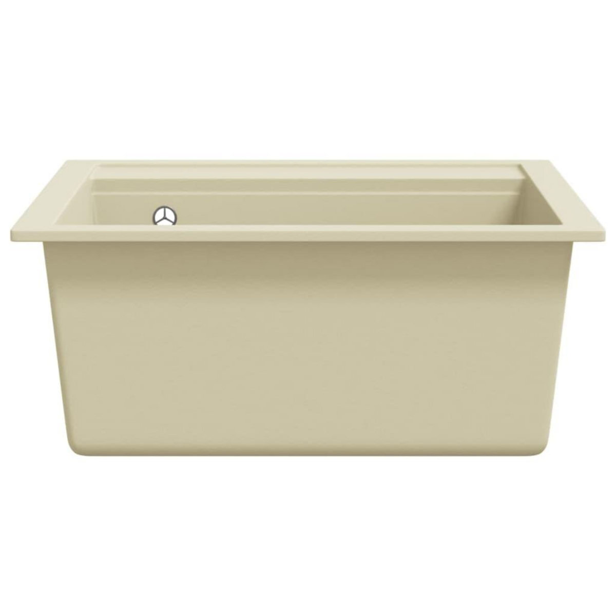VIDAXL Evier de cuisine Granit Seul lavabo Beige