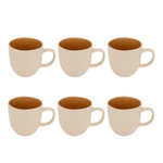 SECRET DE GOURMET Lot de 6 Mugs en Faïence  Wonja  44cl Ocre