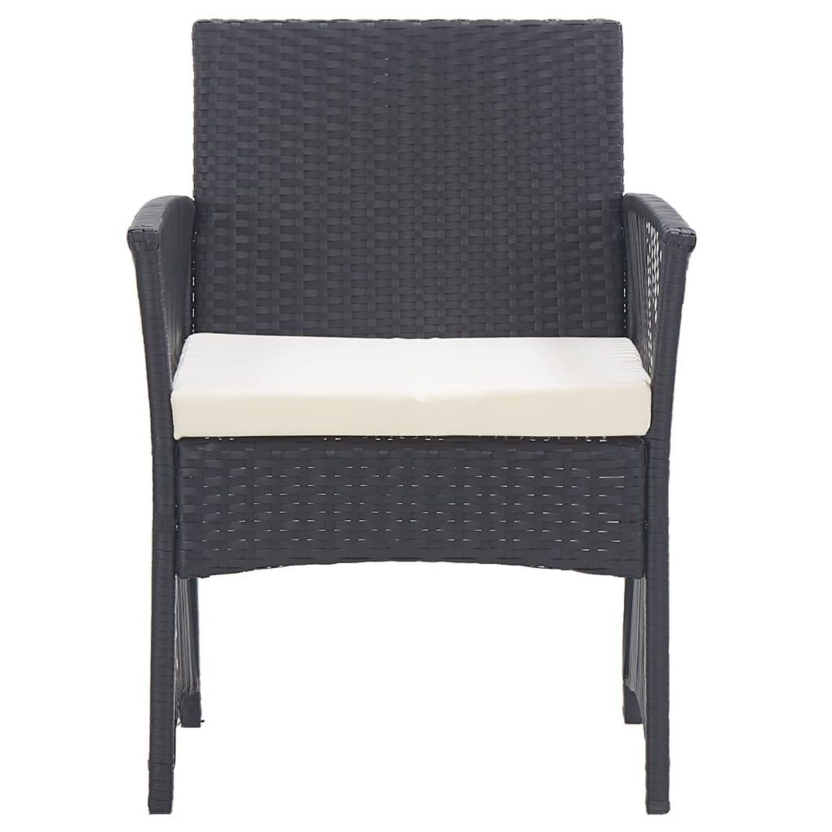 VIDAXL Fauteuils de jardin avec coussins lot de 2 Noir Resine tressee