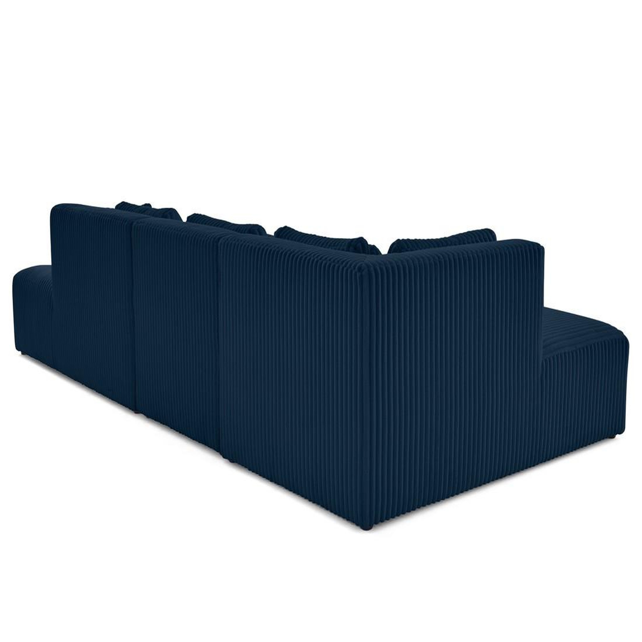 Voir la diapositive 4 : LISA DESIGN Victoire - canapé modulable d'angle gauche 5 places en velours côtelé grosses côtes