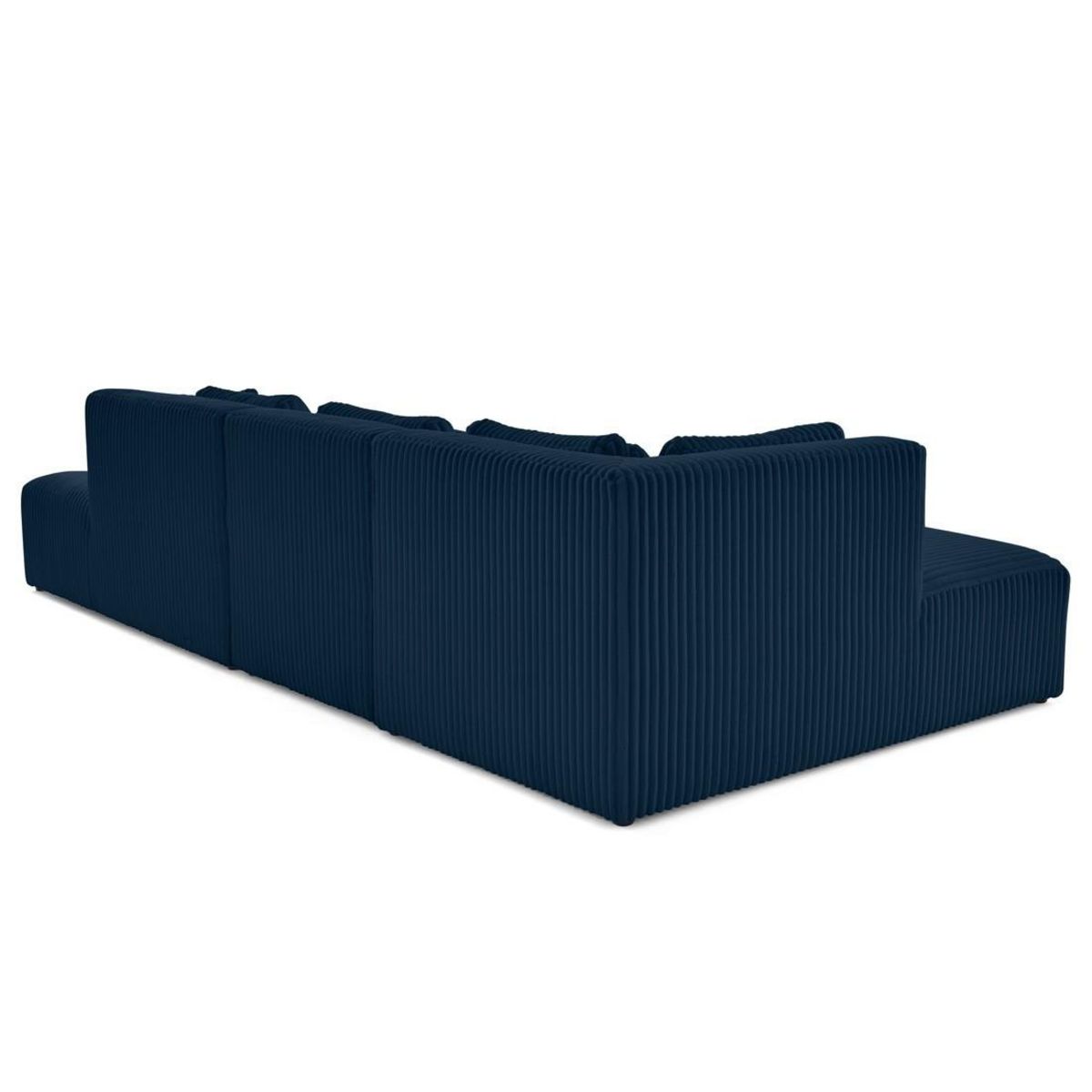 LISA DESIGN Victoire - canapé modulable d'angle gauche 5 places en velours côtelé grosses côtes