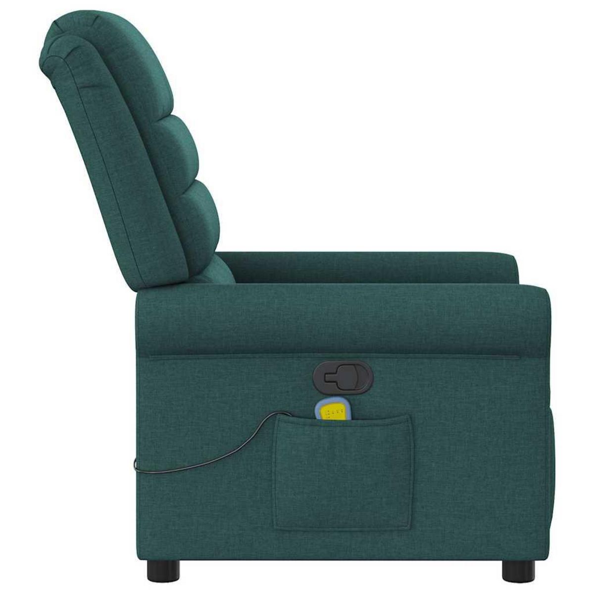 VIDAXL Fauteuil de massage inclinable Vert fonce Tissu