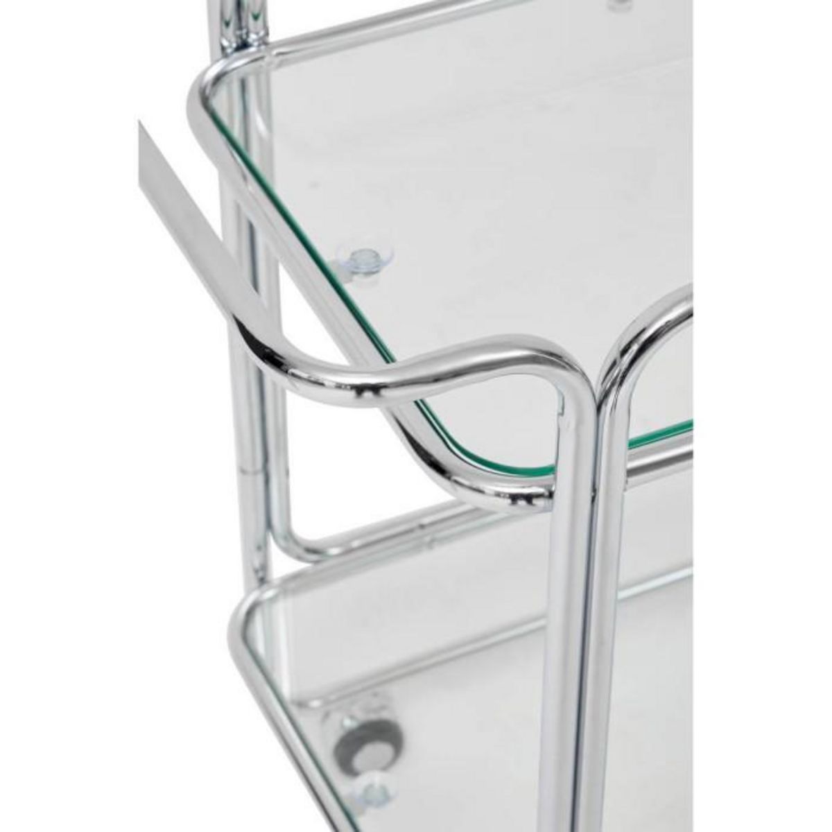 ATMOSPHERA Desserte Design en Verre  Hornwell  92cm Argent