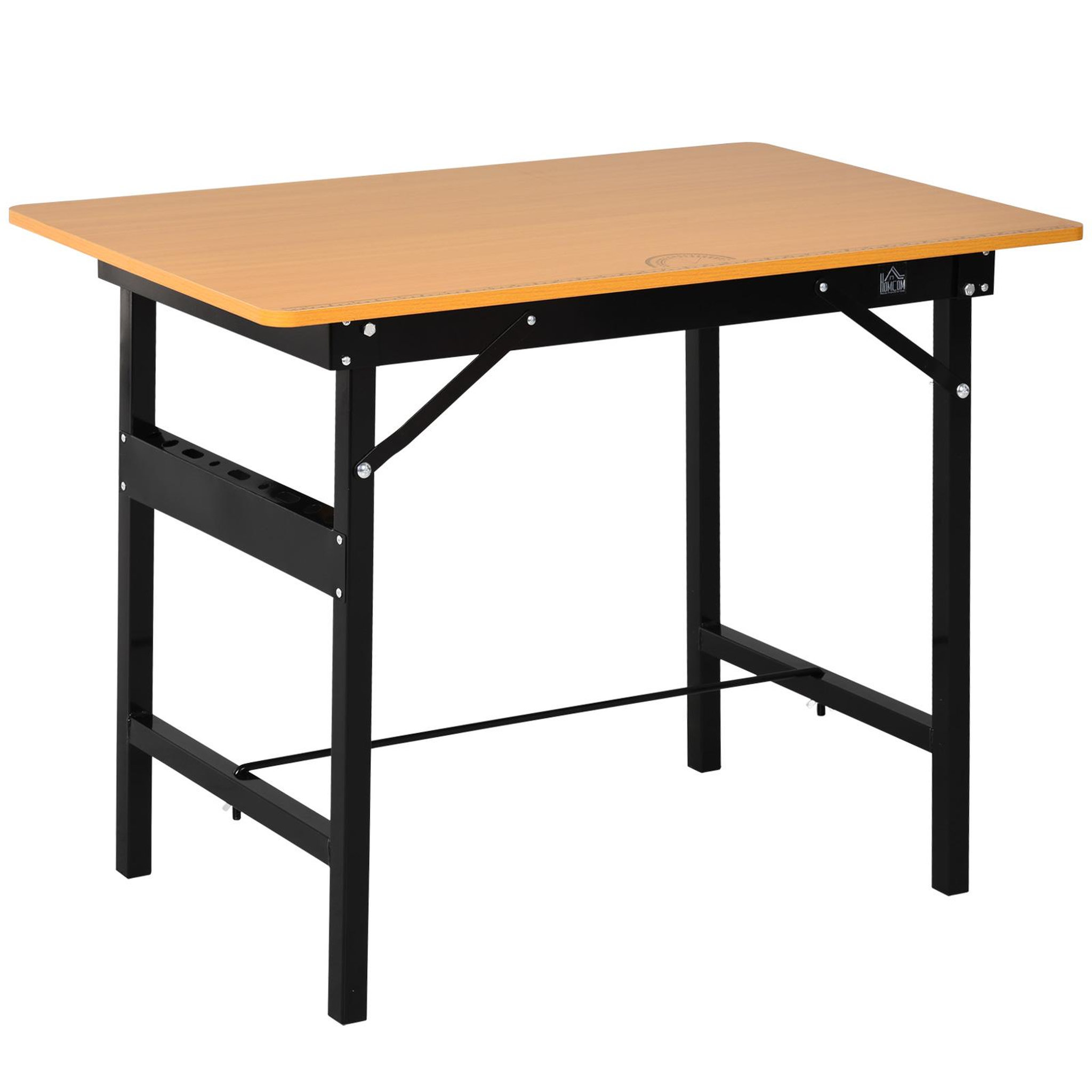 Voir la diapositive 1 : HOMCOM HOMCOM Établi pliable dim. 100L x 60l x 75H cm - table de travail bricolage avec règle et rapporteur - porte-outils intégré - acier MDF