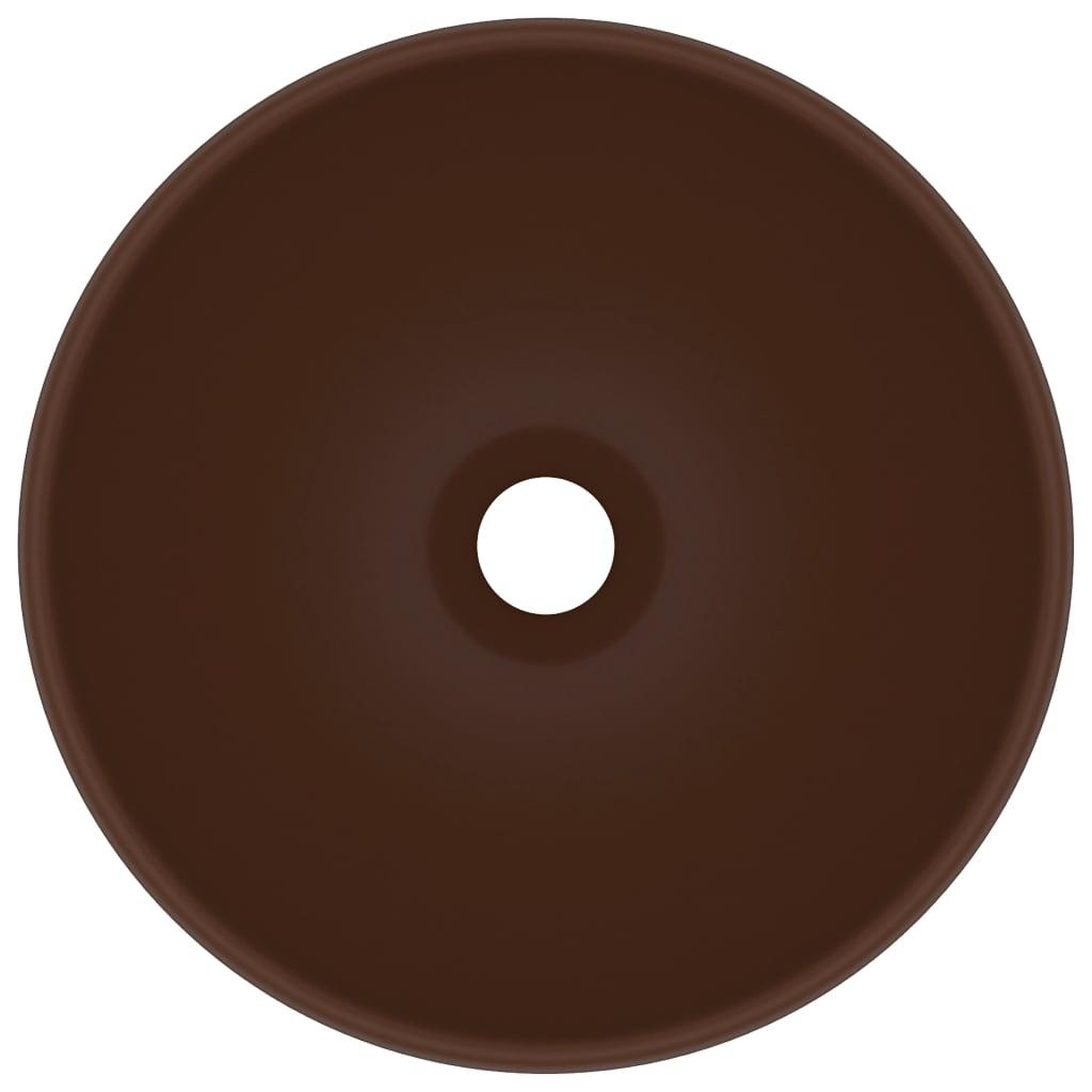 Voir la diapositive 3 : VIDAXL Lavabo rond salle de bain Marron fonce mat 32,5x14 cm Ceramique