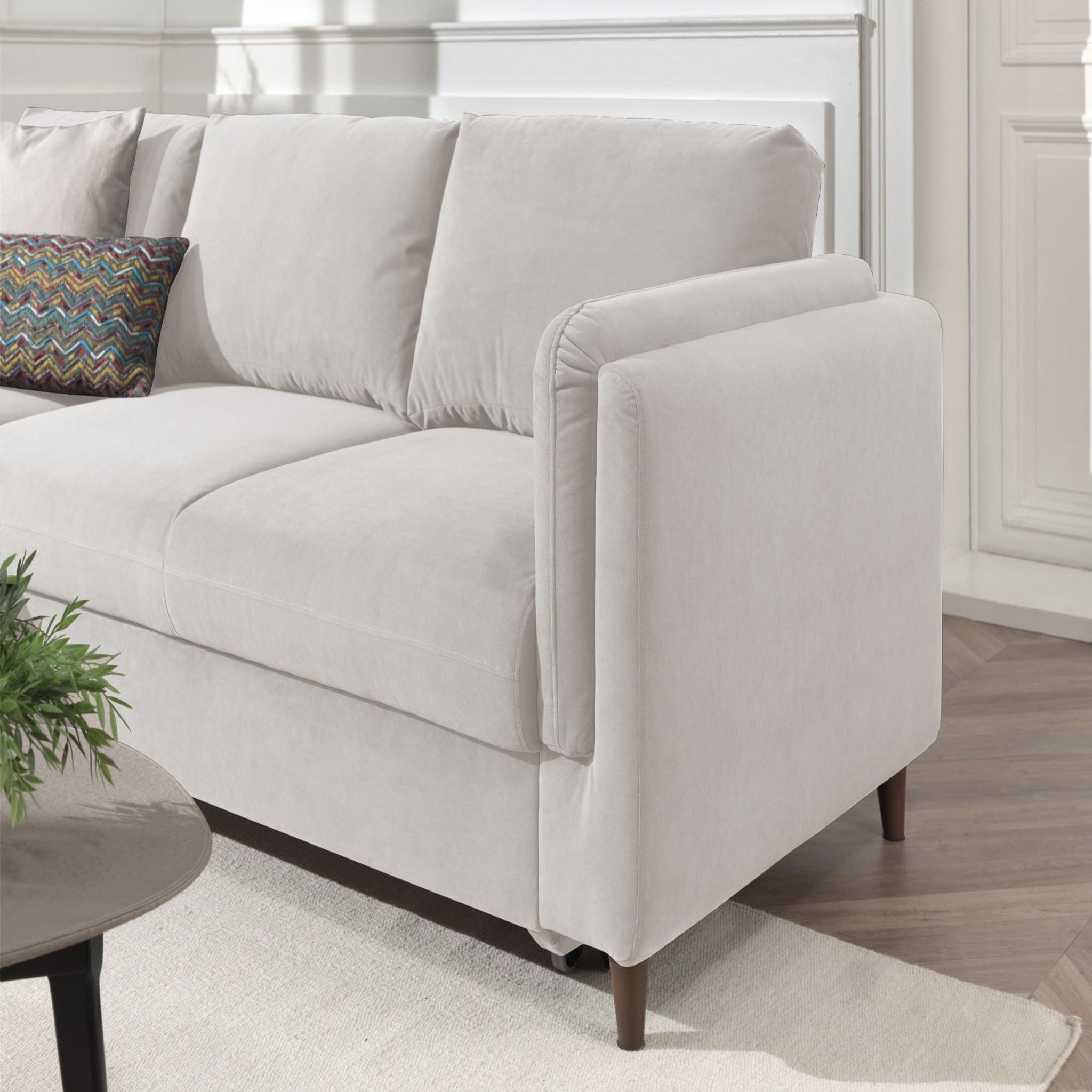 Voir la diapositive 5 : BEST MOBILIER Brooke - canapé d'angle gauche - convertible avec coffre - 4 places - en velours