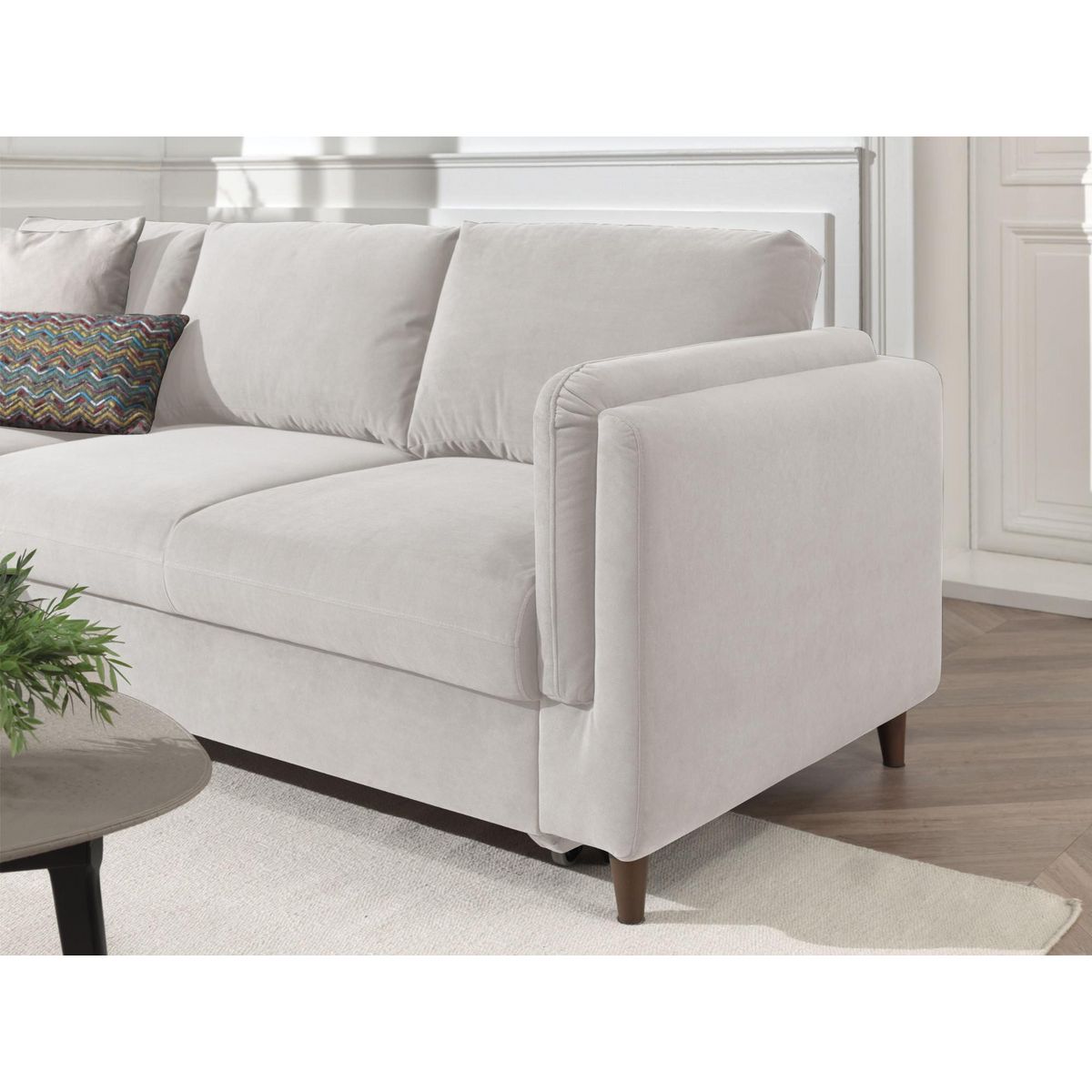 LISA DESIGN Brooke - canapé d'angle gauche - convertible avec coffre - 4 places - en velours