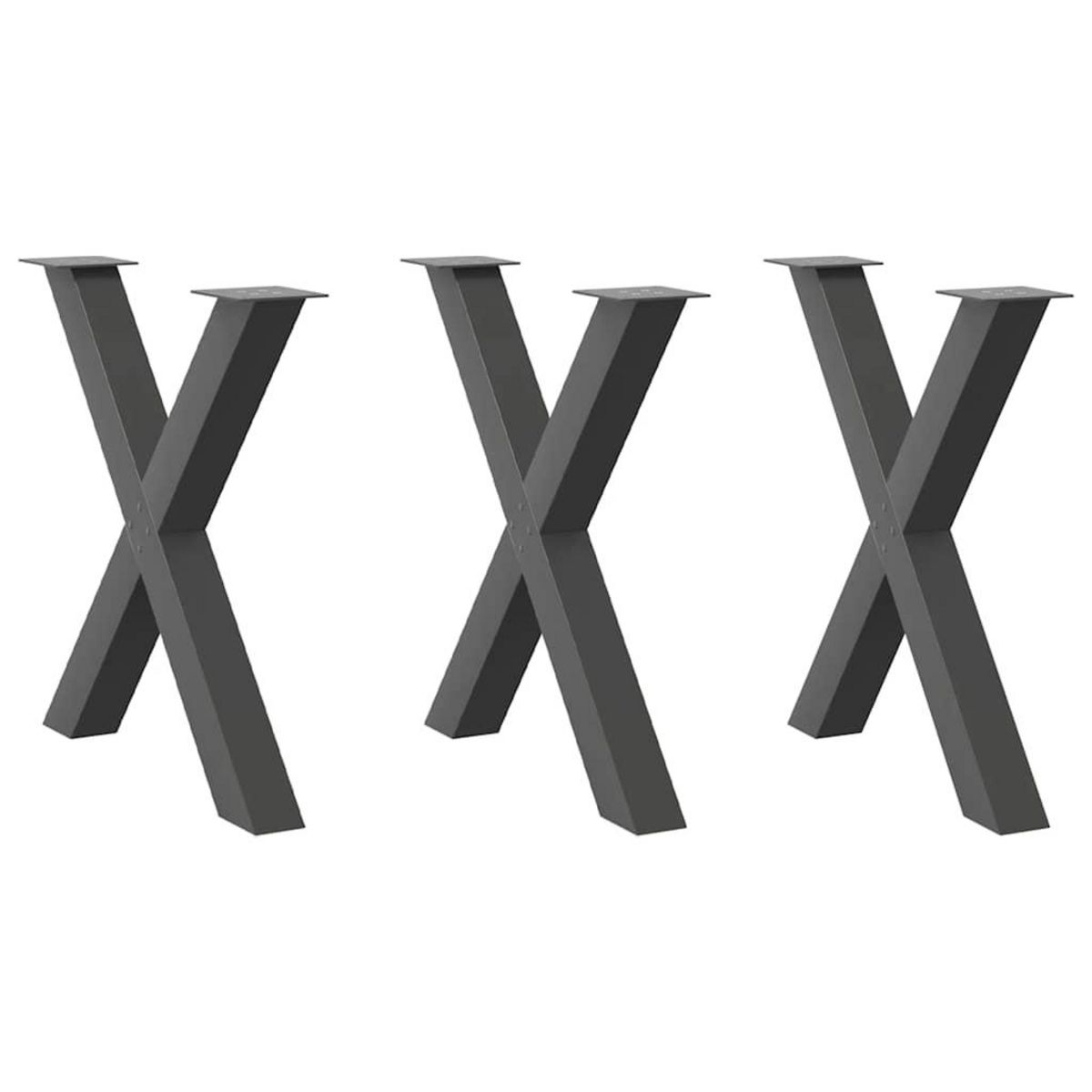 VIDAXL Pieds de table a manger forme de X 3 pcs 70x(72-73) cm acier