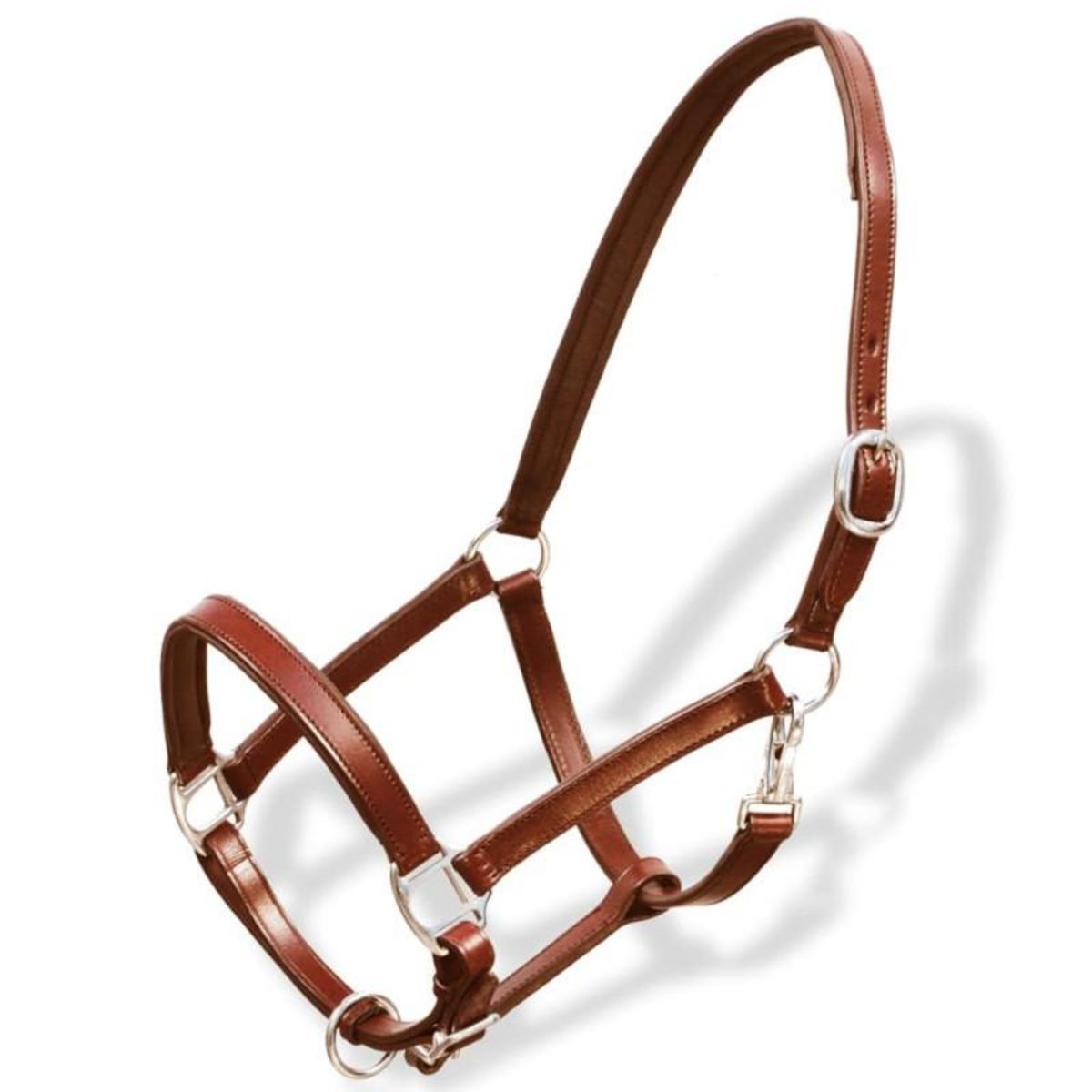 VIDAXL Licol Licou en cuir réglable pour écurie Cob Marron