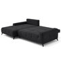 Voir la diapositive 2 : BEST MOBILIER Rimini - canapé d'angle gauche 4 places convertible avec coffre en tissu texturé