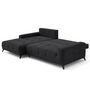 Voir la diapositive 2 : BEST MOBILIER Rimini - canapé d'angle gauche 4 places convertible avec coffre en tissu texturé