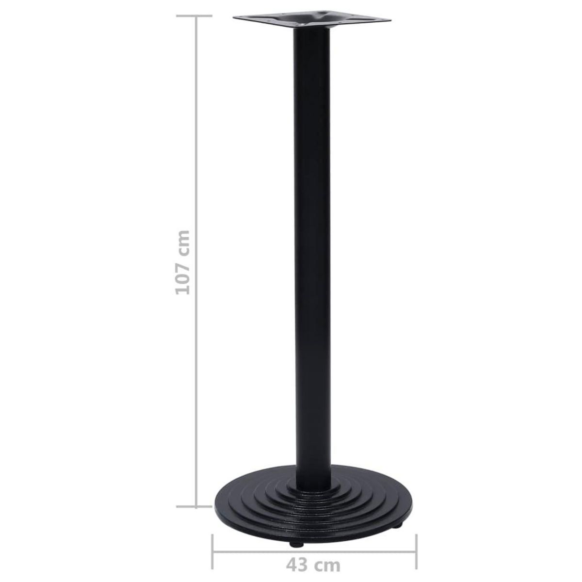VIDAXL Pied de table de bistro noir Ø43x107 cm fonte