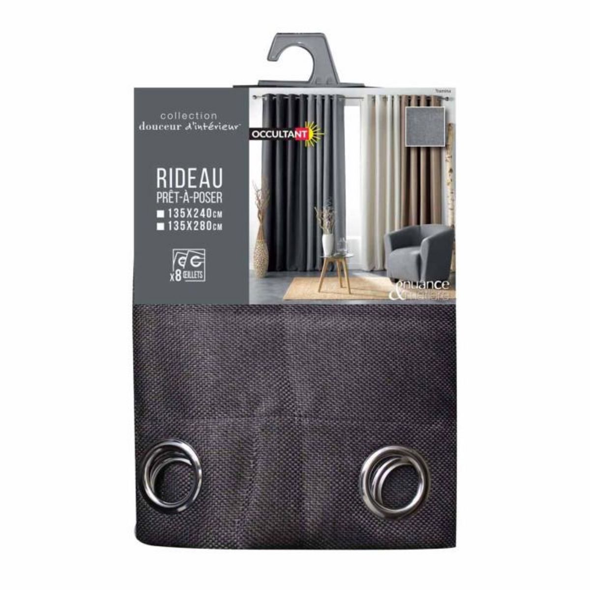 Paris Prix Rideau Occultant  Tramina  135x240cm Anthracite