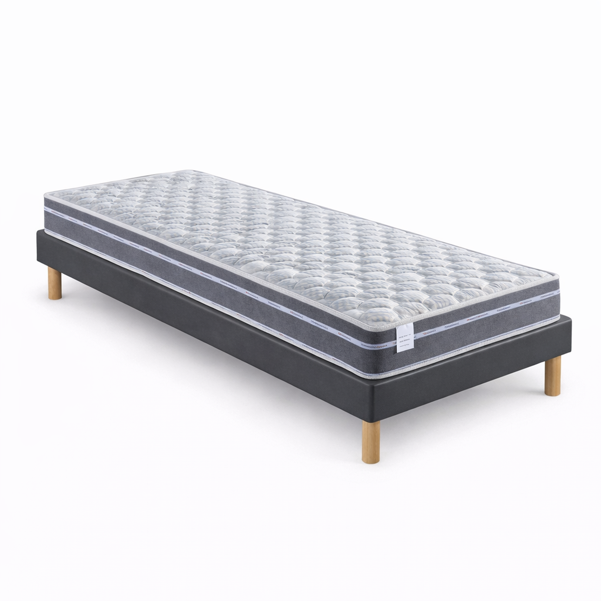 Voir la diapositive 2 : PROVENCE LITERIE Ensemble Sommier Tapissier et Matelas Ferme Très Respirant