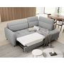 Voir la diapositive 3 : BEST MOBILIER Kalibo - canapé d'angle droit - 5 places - convertible avec coffre et têtières - en tissu bouclette