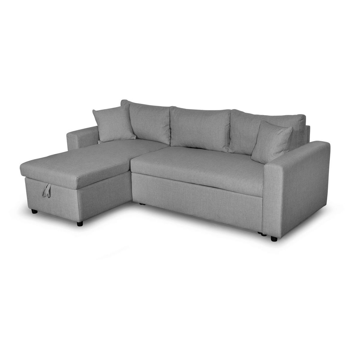 Canapé d'angle réversible convertible avec coffre en tissu ou velours GERALDINE 