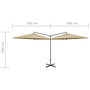 Voir la diapositive 6 : VIDAXL Parasol de jardin double avec mat en acier taupe 600 cm