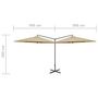 Voir la diapositive 6 : VIDAXL Parasol de jardin double avec mat en acier taupe 600 cm