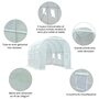 Voir la diapositive 4 : OUTSUNNY Serre de jardin tunnel surface sol 7 m² 3,5L x 2l x 2H m châssis tubulaire renforcé 18 mm 6 fenêtres blanc