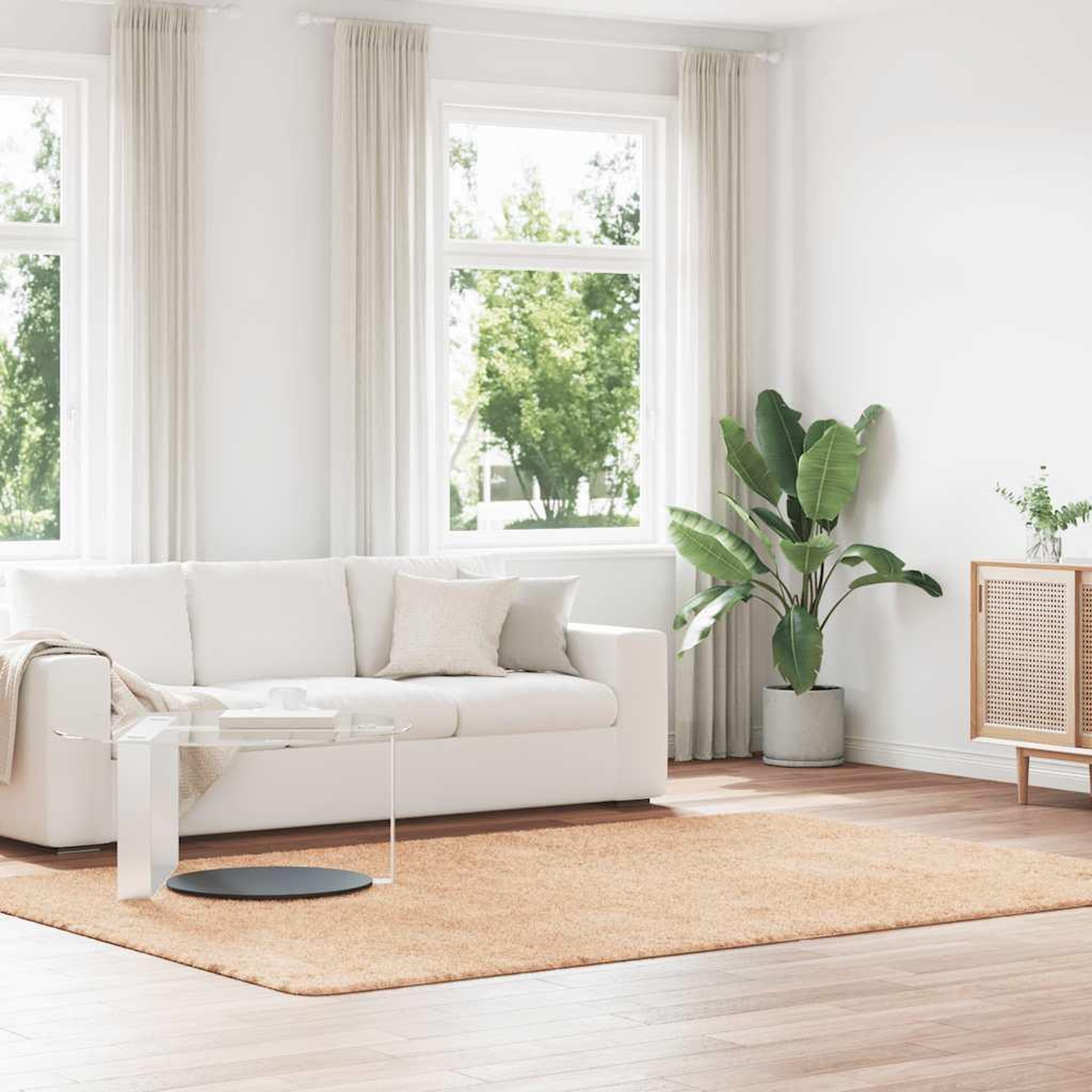 VIDAXL Tapis Shaggy a poils longs NAVARRA beige 200x290 cm polyester