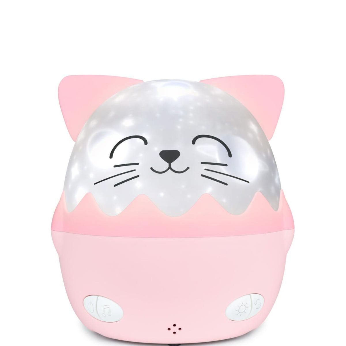 Bigben Veilleuse musicale sans fil BigBen avec projection Chat Mia Blanc et Rose
