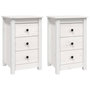 Voir la diapositive 2 : VIDAXL Tables de chevet 2 pcs Blanc 40x35x61,5 cm Bois de pin massif