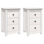 Voir la diapositive 2 : VIDAXL Tables de chevet 2 pcs Blanc 40x35x61,5 cm Bois de pin massif