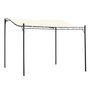 Voir la diapositive 1 : OUTSUNNY Pergola tonnelle de jardin auvent 2,97 x 2,97 m adossable métal noir polyester anti-UV beige