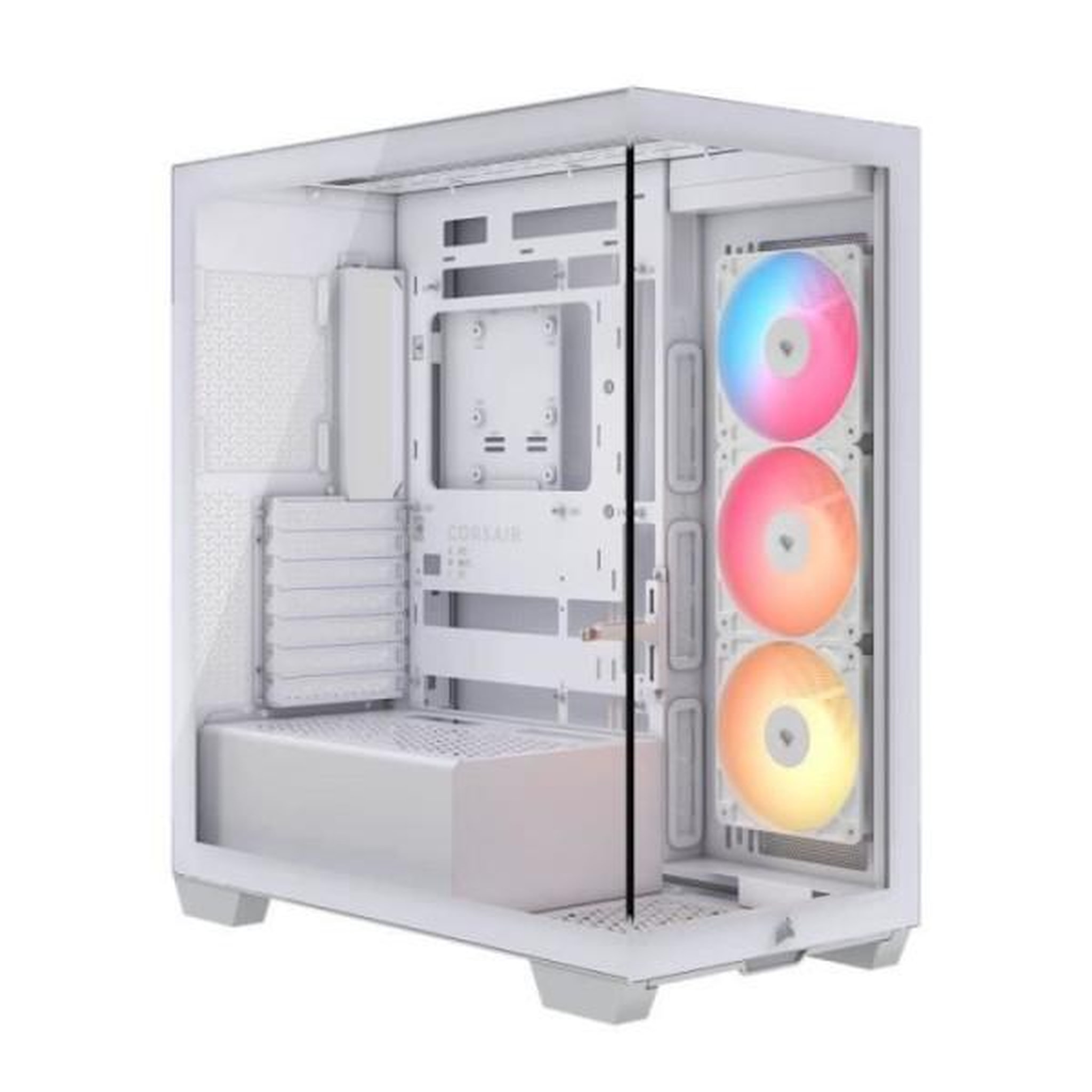 Corsair Boitier pc - corsair - 3500x rsr argb tempered glass mid-tower - 3 ventilateurs argb a rotor inversé - blanc
