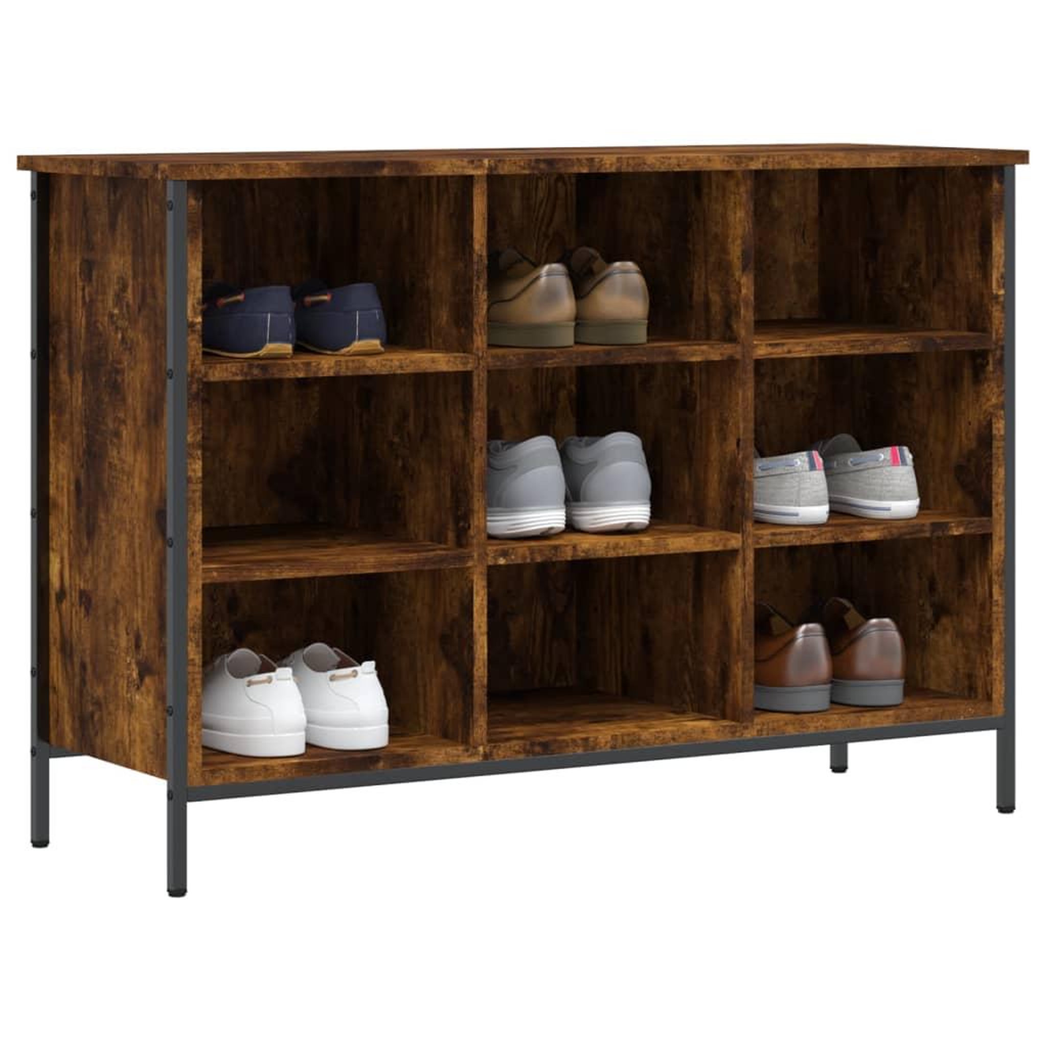 Voir la diapositive 3 : VIDAXL Armoire a chaussures chene fume 100x35x70 cm bois d'ingenierie
