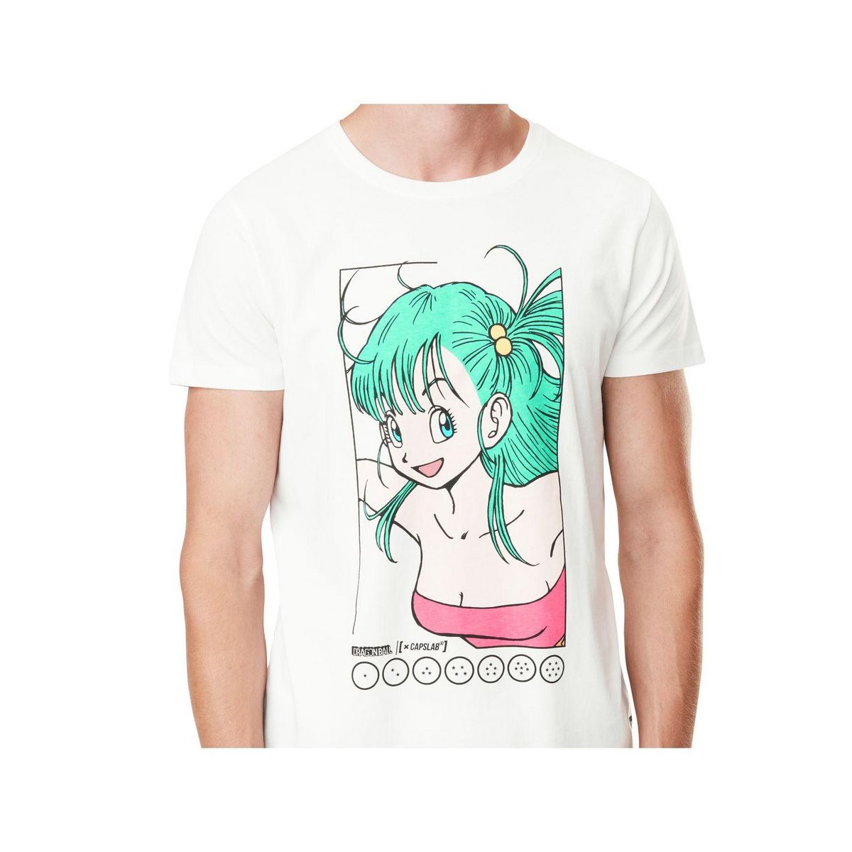 CAPSLAB T-shirt homme en coton col rond Dragon Ball Bulma