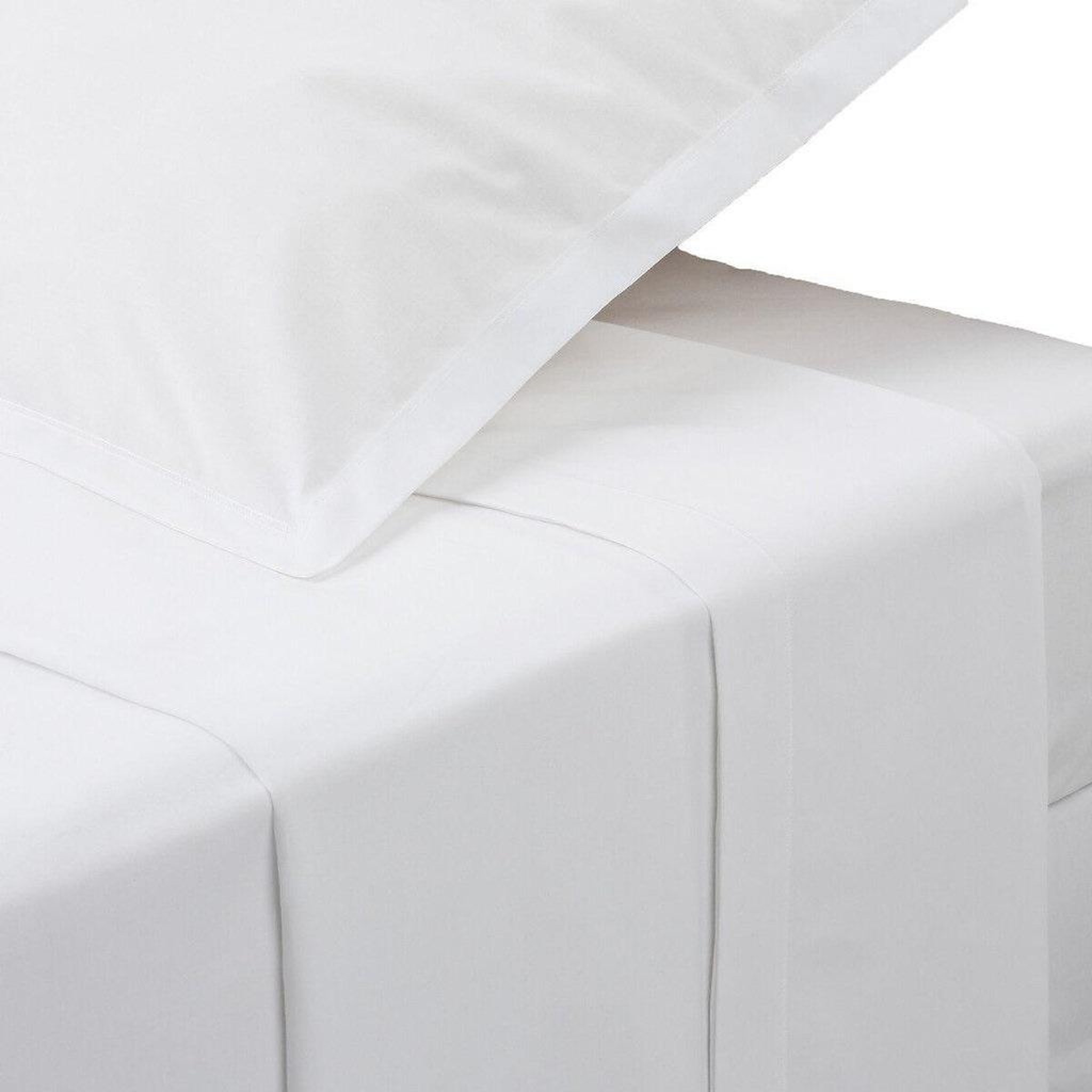 Voir la diapositive 3 : Eden Drap plat en percale de coton confort