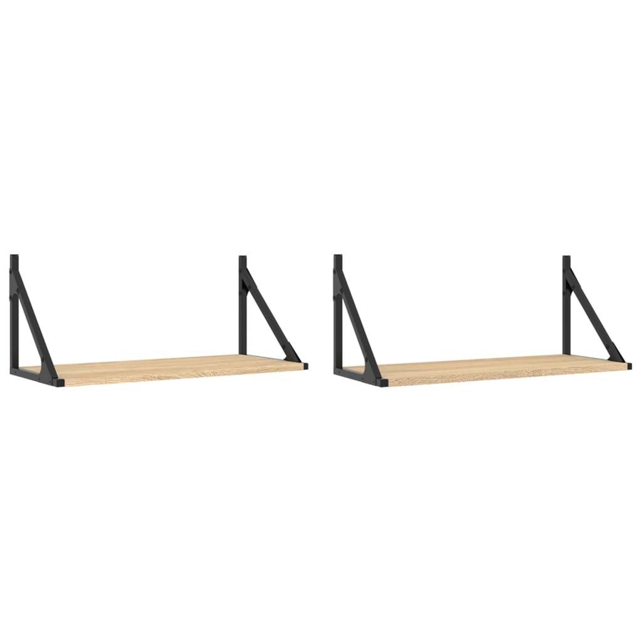 Voir la diapositive 2 : VIDAXL Etageres murales 2 pcs chene sonoma 60x25x25,5 cm