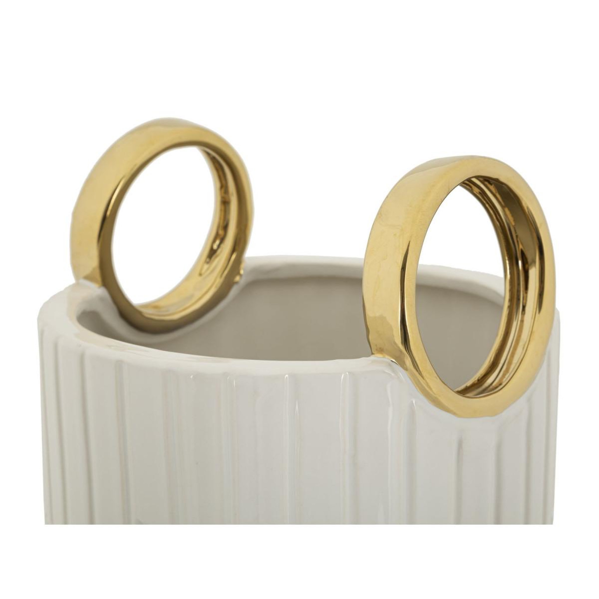 Voir la diapositive 3 : Paris Prix Vase design en céramique  shopping  45cm blanc