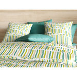Les Ateliers du Linge Parure de housse de couette 100%coton 57fils flava green. Coloris disponibles : Vert