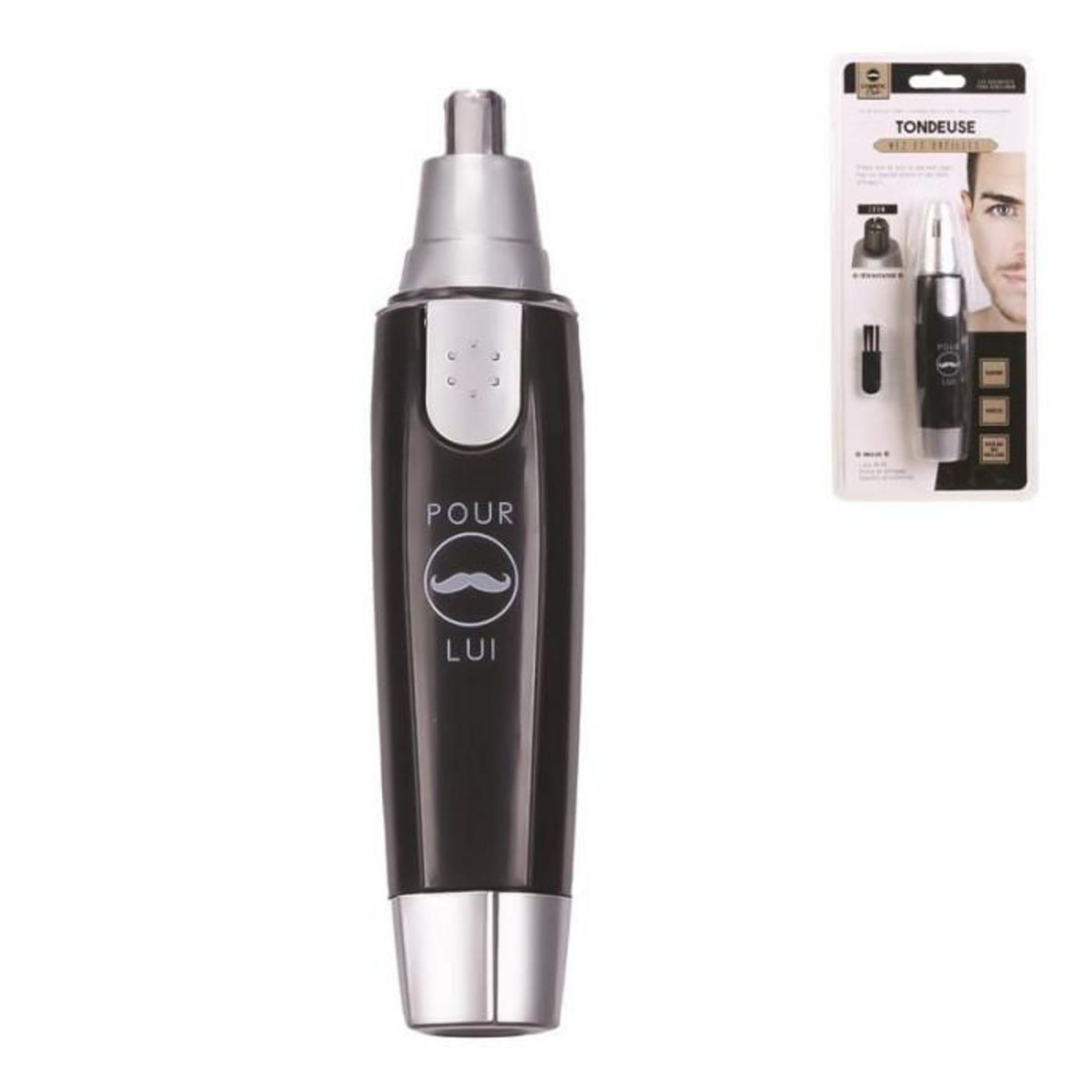 Paris Prix Tondeuse Coupe Poils  Nez & Oreilles  13cm Noir