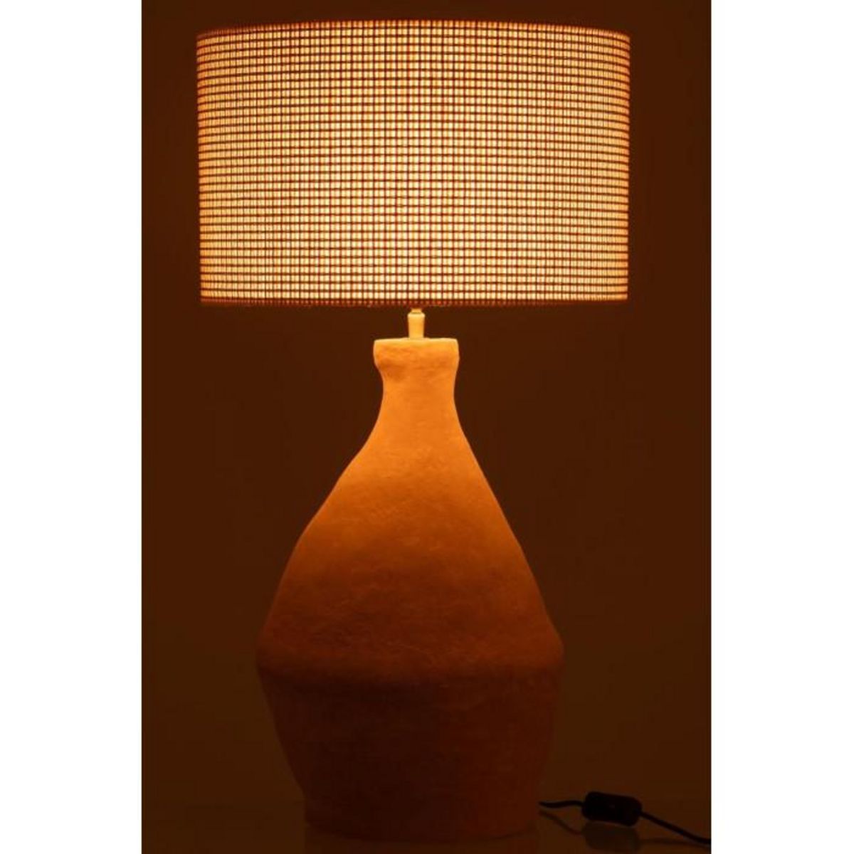 Paris Prix Lampe à Poser en Papier Mâché  Indus  70cm Jaune