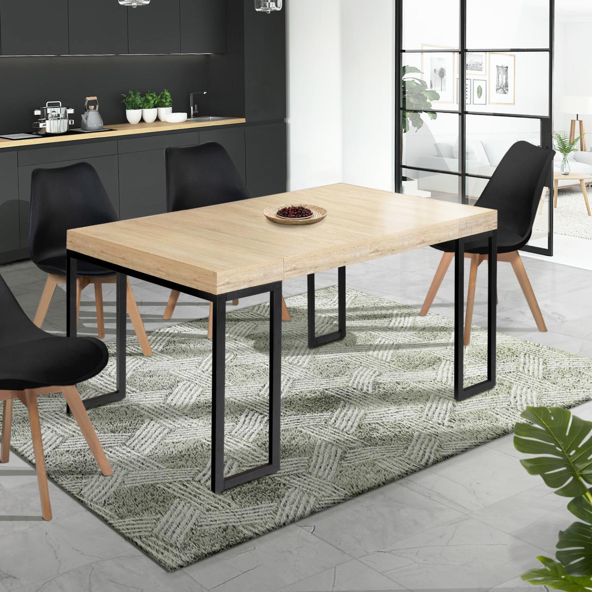 Voir la diapositive 2 : ID MARKET Table console extensible toronto 6 personnes 140 cm design industriel