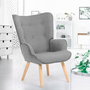 Voir la diapositive 2 : ID MARKET Fauteuil scandinave IVAR en tissu gris clair