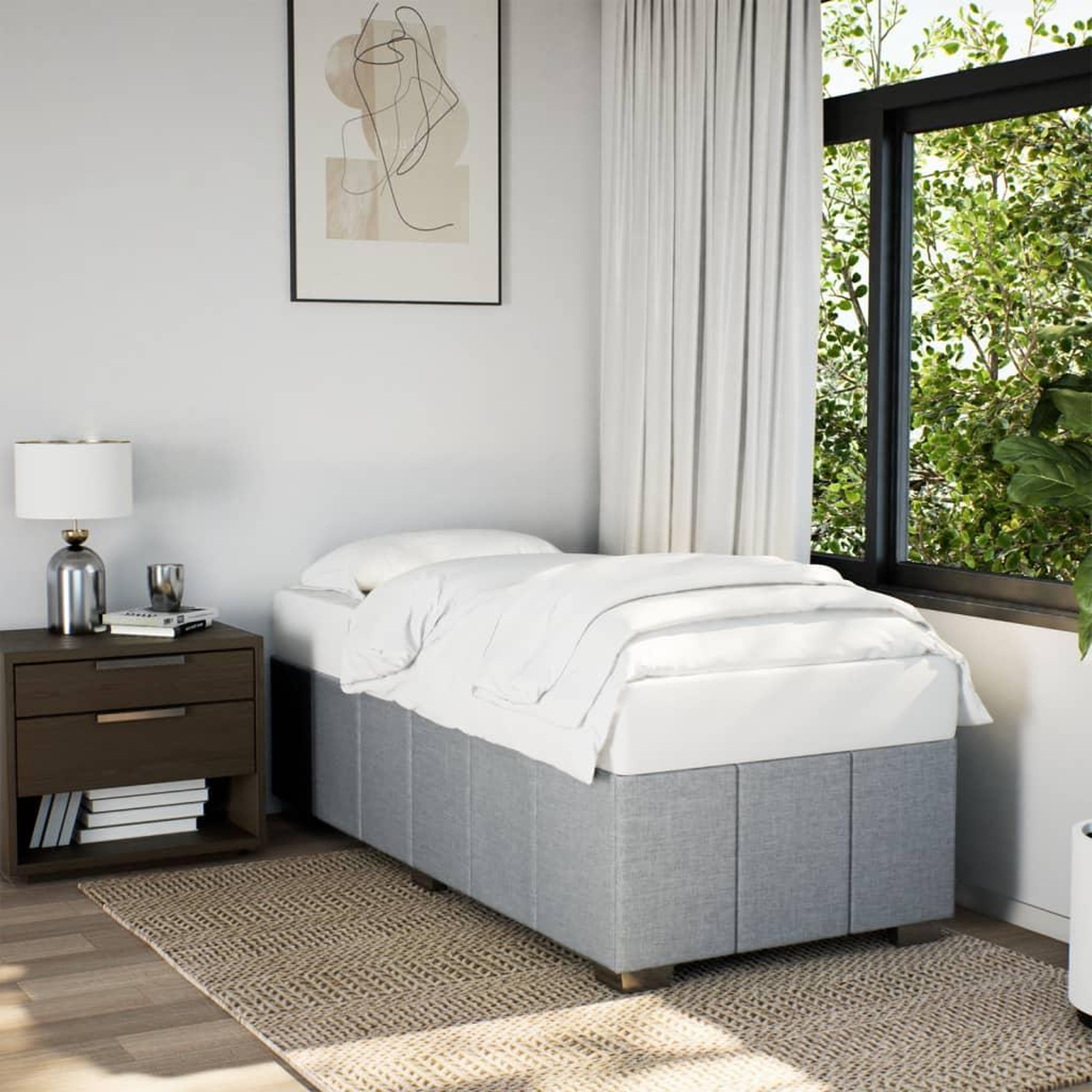 VIDAXL Cadre de lit sans matelas gris clair 100x200 cm tissu